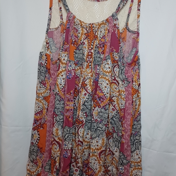 Free People Count Me In Trapeze Tunic Top Paisley Print Size M - Picture 6 of 8